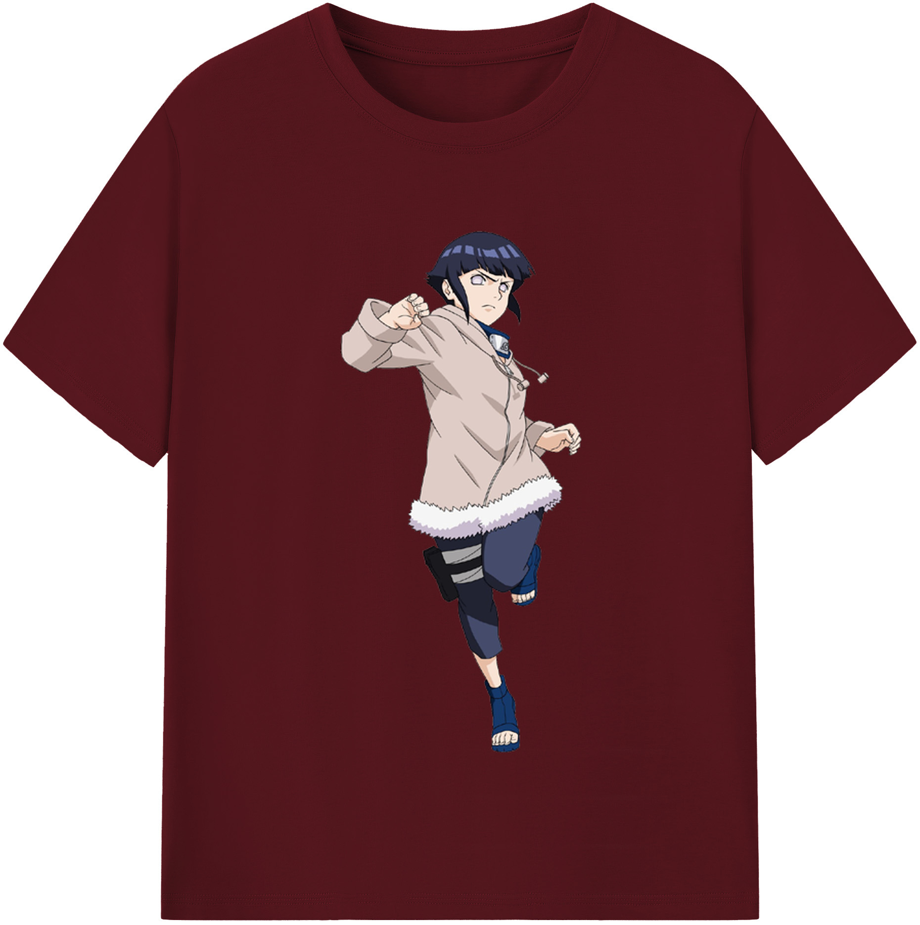 （画像用） NARUTO -ナルト- 日向ヒナタ Hyūga Hinata 綿100％半袖Tシャツ（フロントプリント）